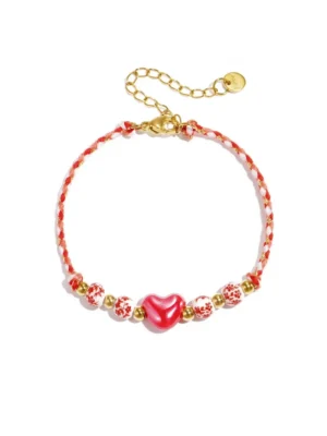 Zomer Armband Fel Roze Hartje