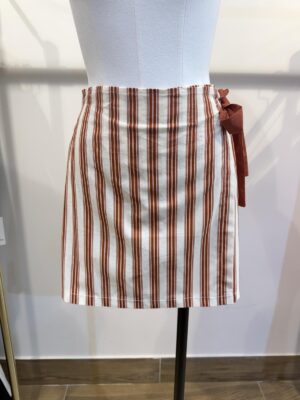 Home Rok Gestreept Strik Terracotta