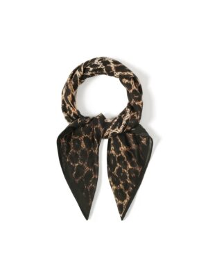 Home Driehoek Sjaalte Silk Leo Bruin Zwart