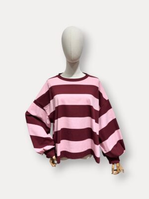 Big Stripe Sweat Bordeaux - Rose