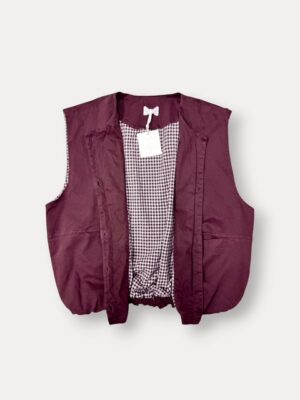 Cotton Gilet Buttons Bordeaux