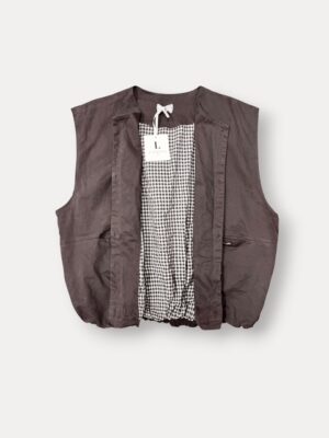 Cotton Gilet Buttons Choco