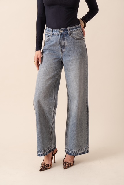 Dora Wide Denim Blue Ciel Dora Wide Denim Blue Ciel