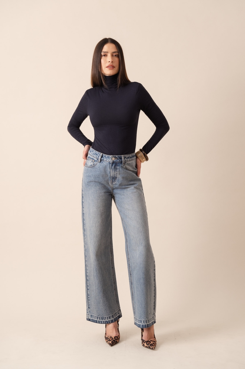 Dora Wide Denim Blue Ciel Dora Wide Denim Blue Ciel