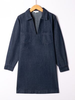 Ella Denim Dress Dark Blue