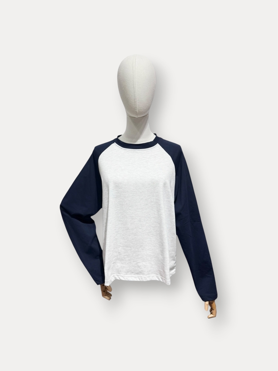 Sweatshirt Double Color Grey - Marine