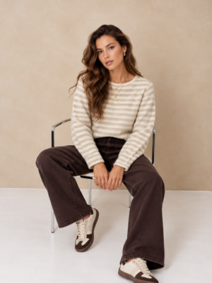 Home Billie Knit Stripe Beige