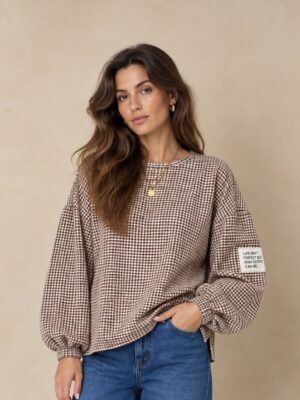 Check Sweater Life Choco