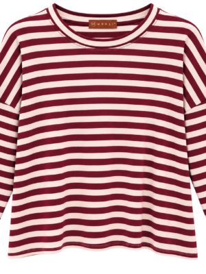 Home Moon Stripe Sweater Beige / Burgundy