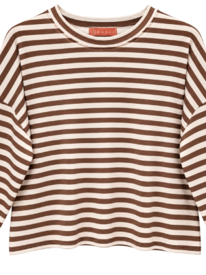 Home Moon Stripe Sweater Beige / Choco