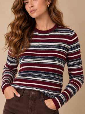 Pip Basic Longsleeve Round Neck Bordeaux